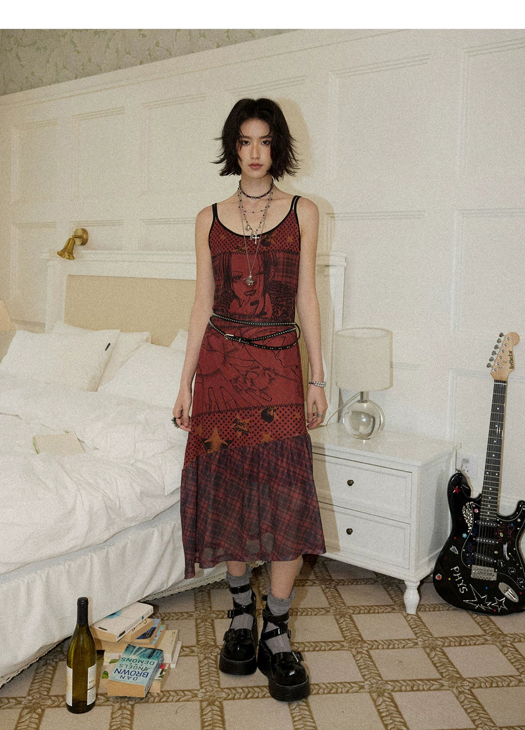 NANA Collaboration Printed Slip Dress
