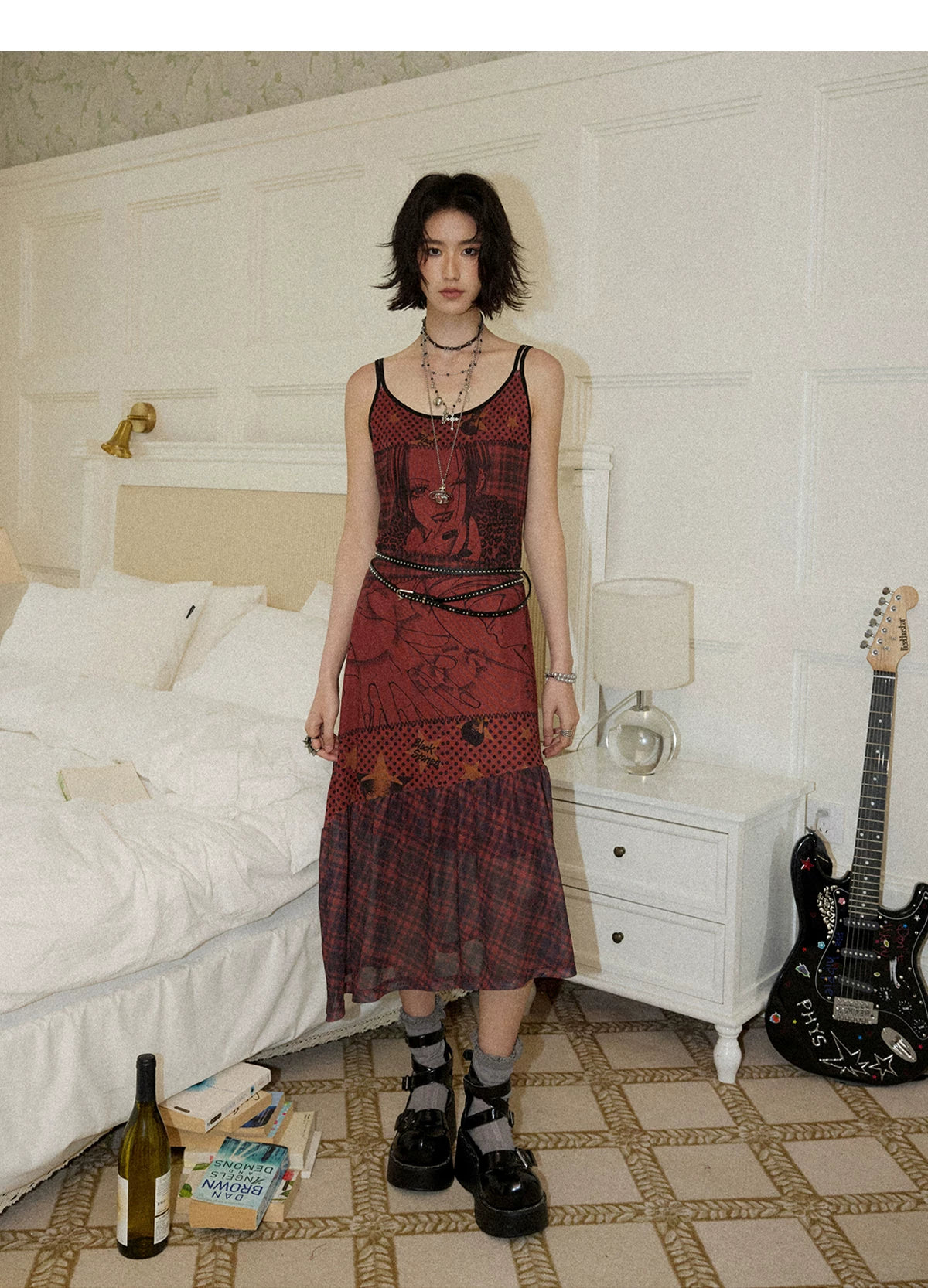 NANA Collaboration Printed Slip Dress