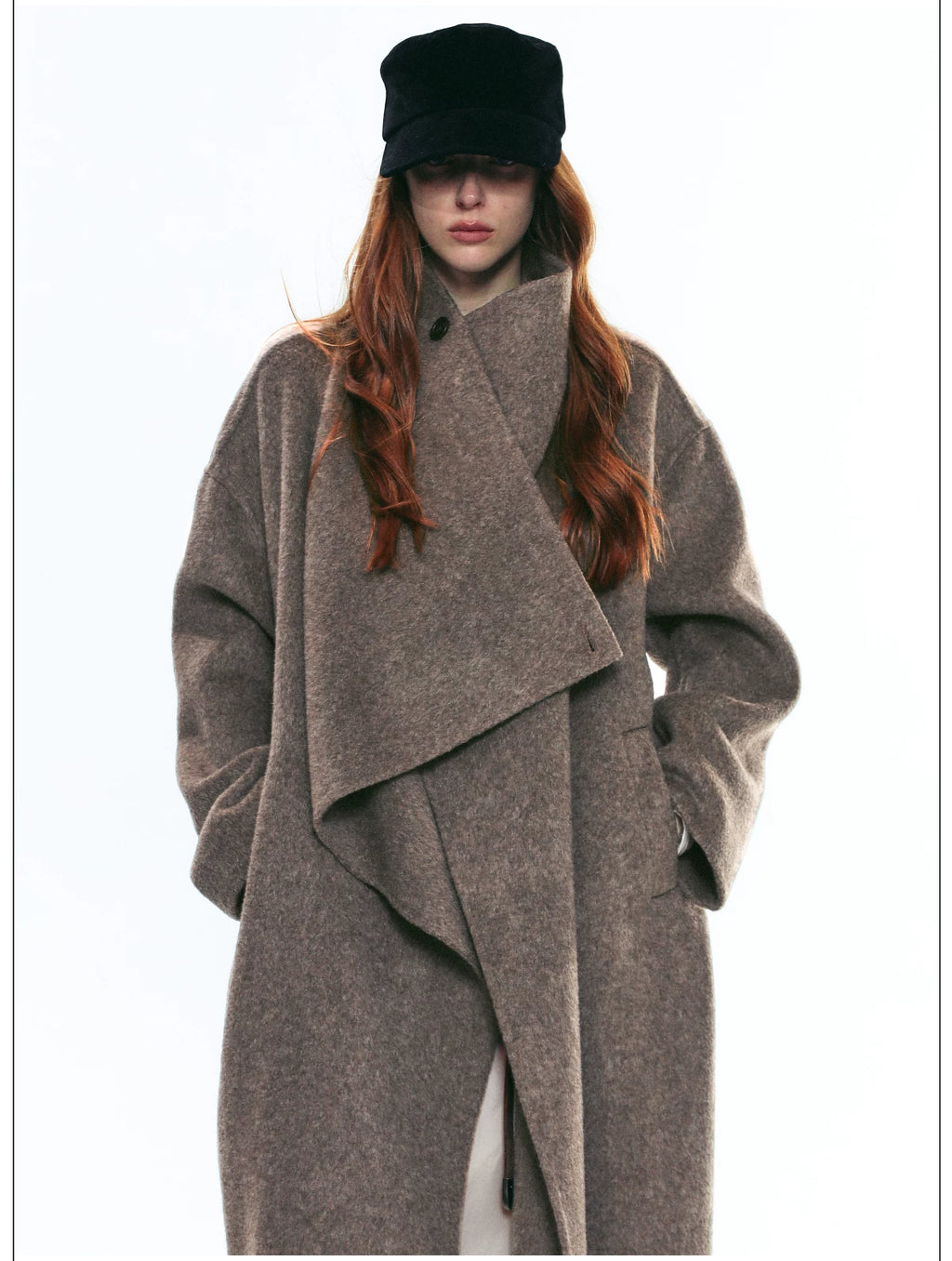Premium Winter Stand-Collar Long Wool Coat