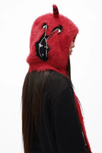 Grotesque Faux Mink Snail Star Knit Beanie