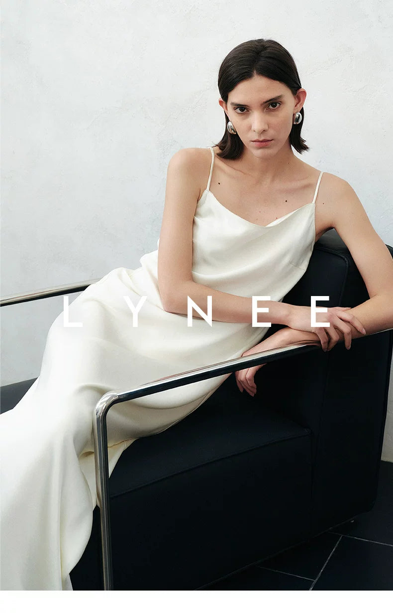 Silky Acetate Satin Slip Dress-Dress Length (Extended)