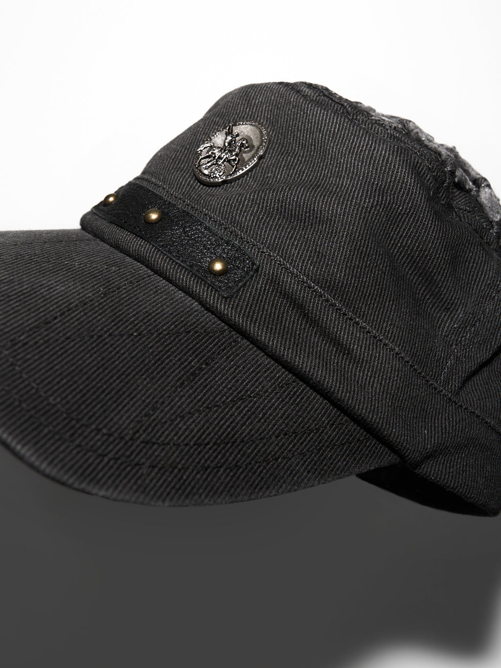Coin-Emblem Distressed Military Cap
