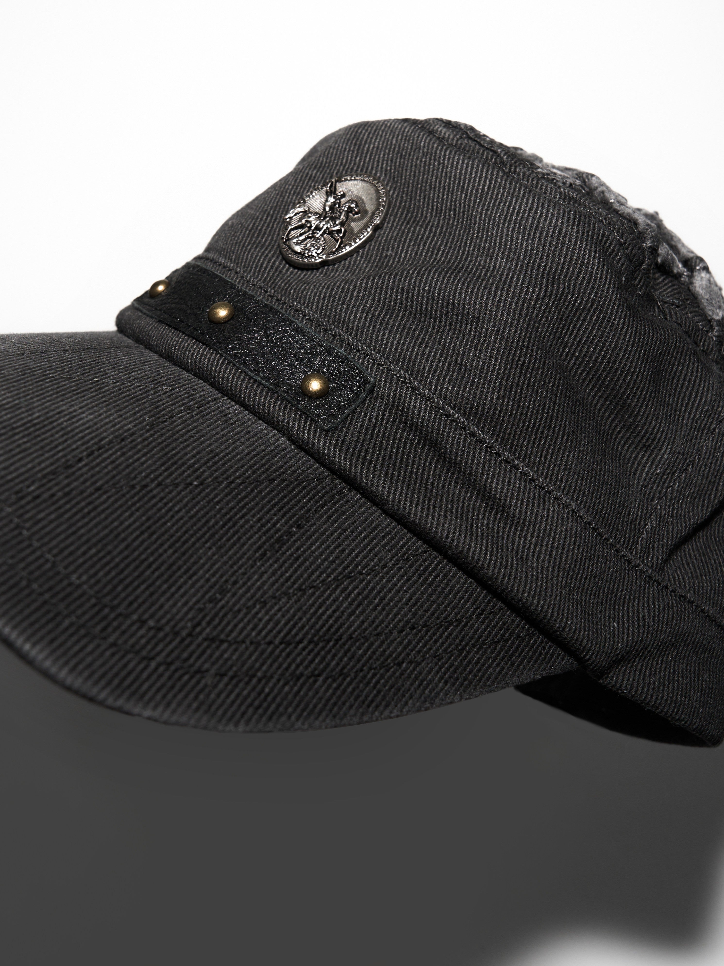 Coin-Emblem Distressed Military Cap