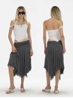 Asymmetric Lace Strap Halter Cami Top