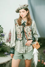 Vintage Jacquard Reversible Cropped Vest