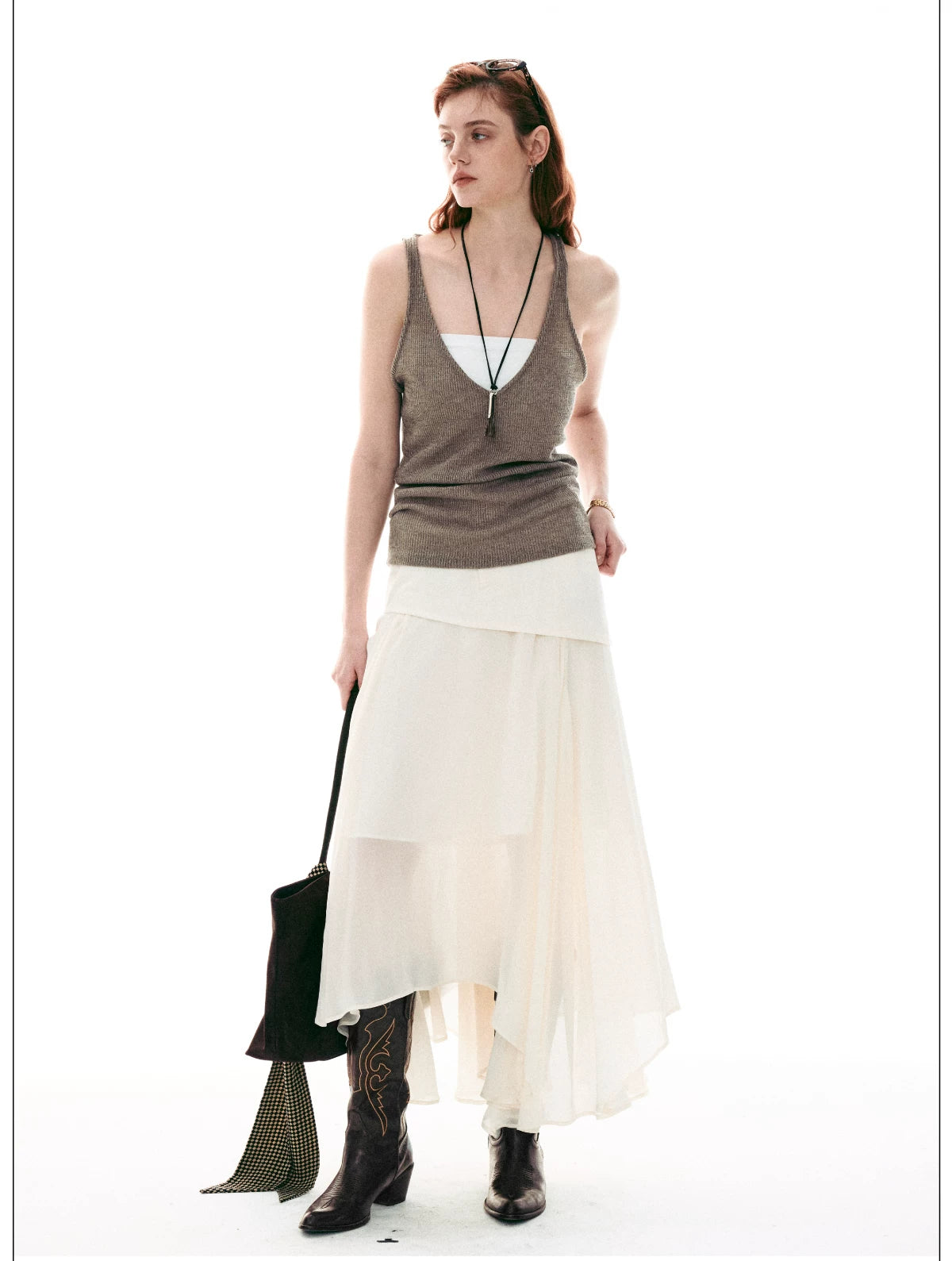 Casual Summer Loose-Fit Contrast Two-Piece Cami Tank Top Secondary image