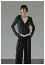 Spring Loose-Fit Slim Hooded Top