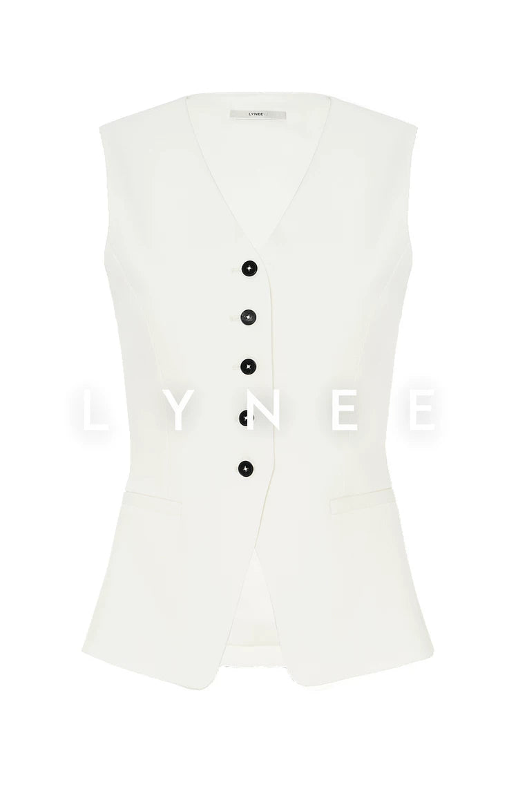 V-Neck Slim Fit Acetate Vest