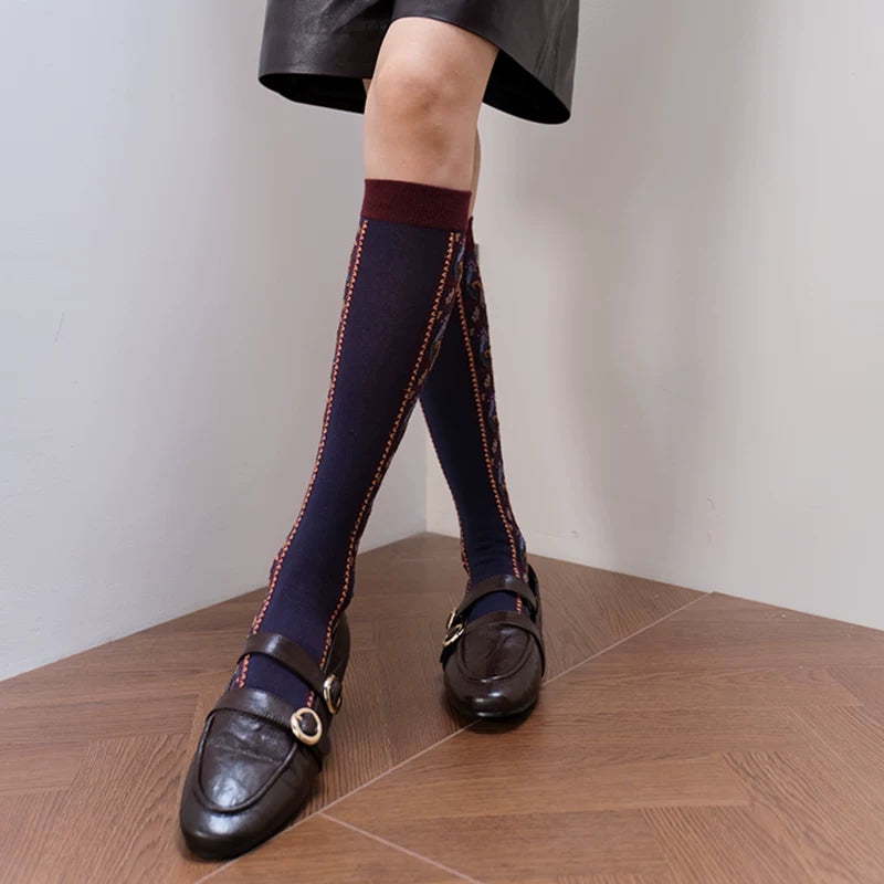 Bohemian Vintage Side Pattern Thermal Crew Socks Secondary image