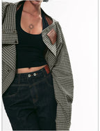 Deconstructed Plaid Shirt Dress with Irregular Two-Way Design
