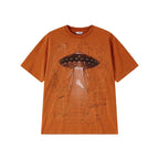 Alien UFO Pig Graphic Short Sleeve T-Shirt