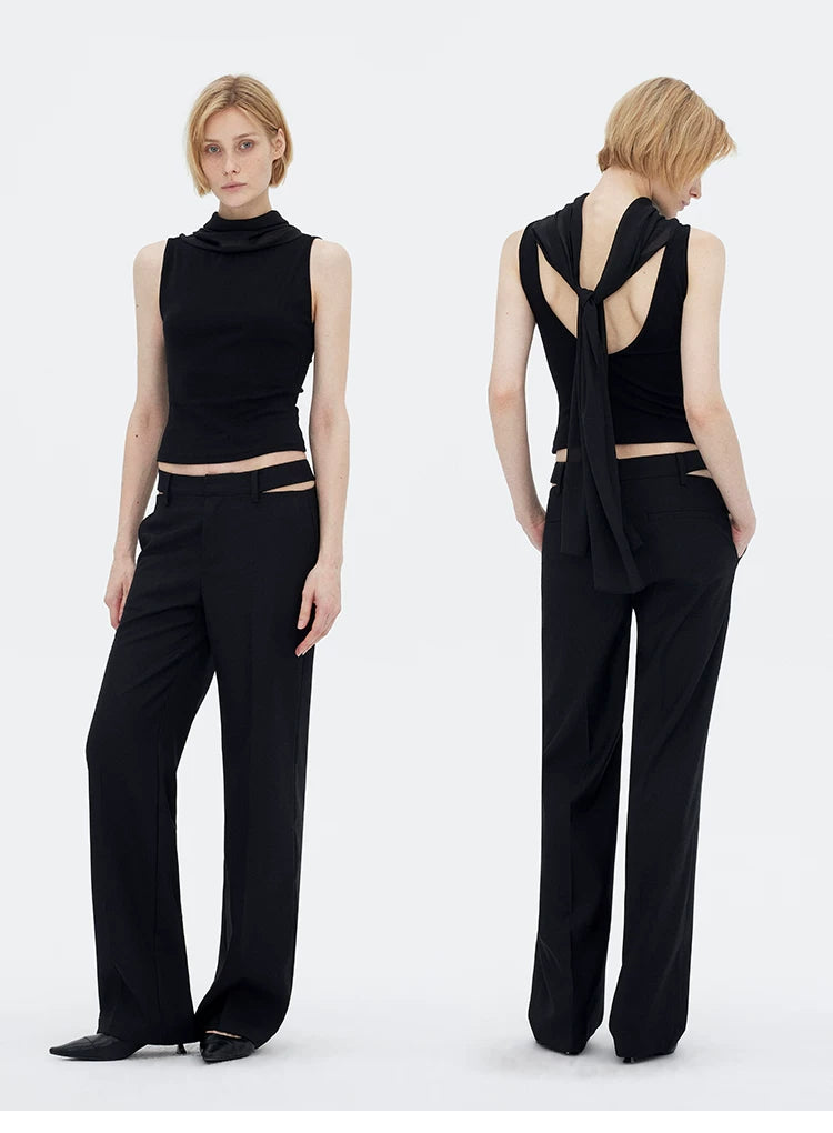 French Sheer Shawl Off-Shoulder Backless Top