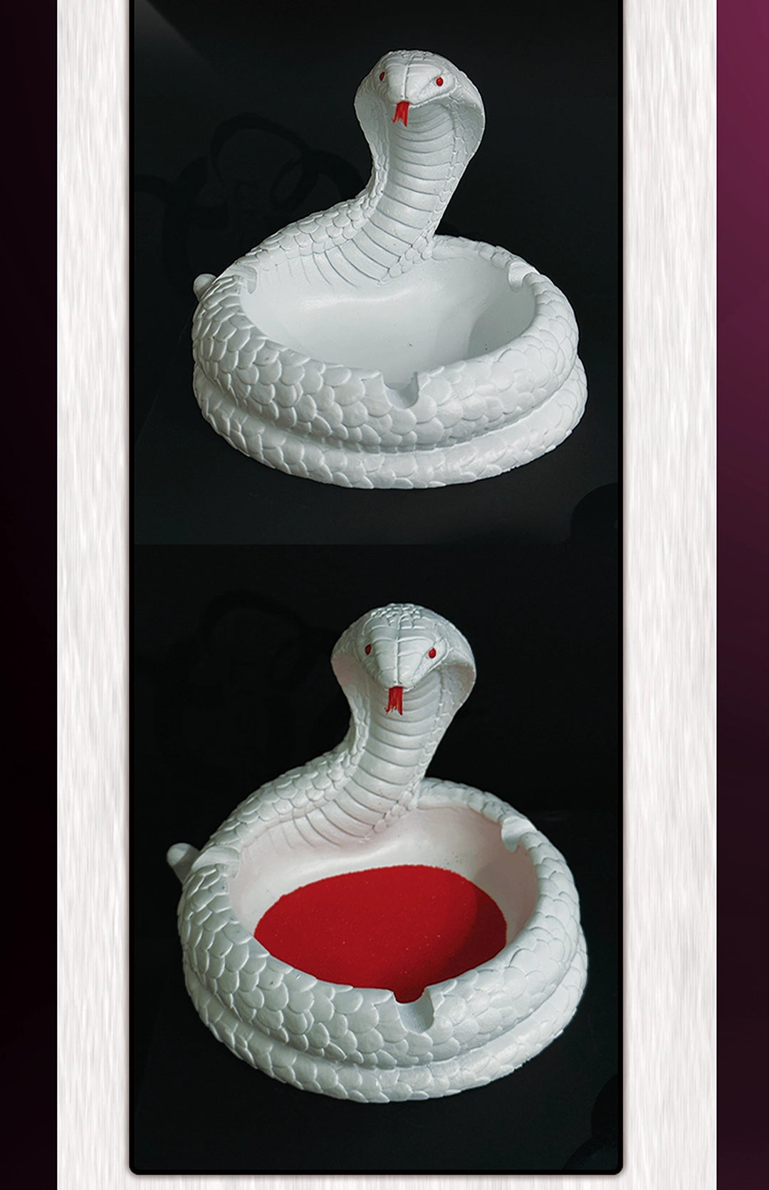 Dark Gothic Black & Red Serpent King Ashtray
