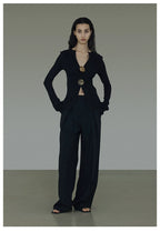 Vintage V-Neck Slim-Fit Elegant Knit Top