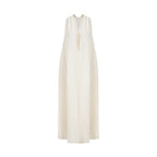 Halter Neck V-Neck Sleeveless A-Line Maxi Dress