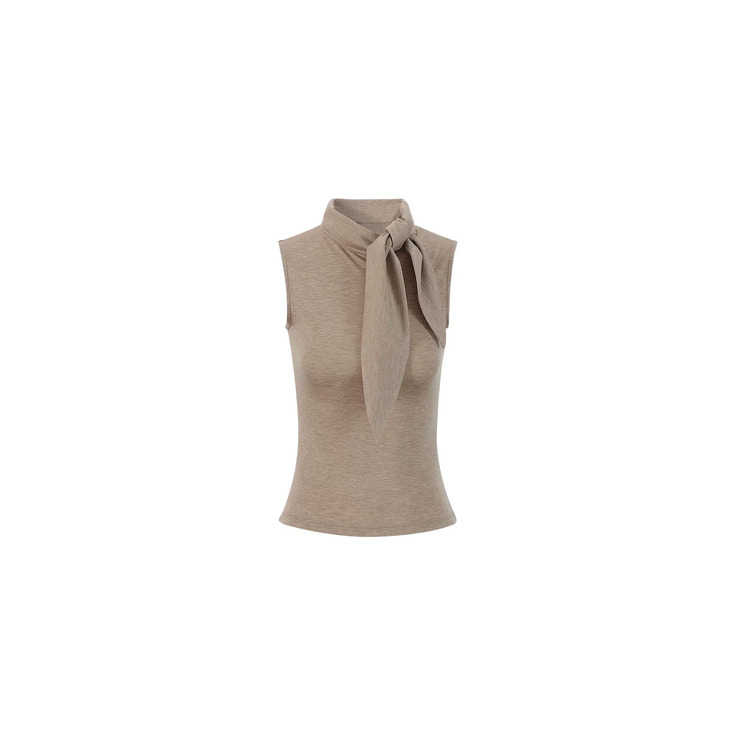 Elegant French Tie-Neck Sleeveless Fitted Top Main image