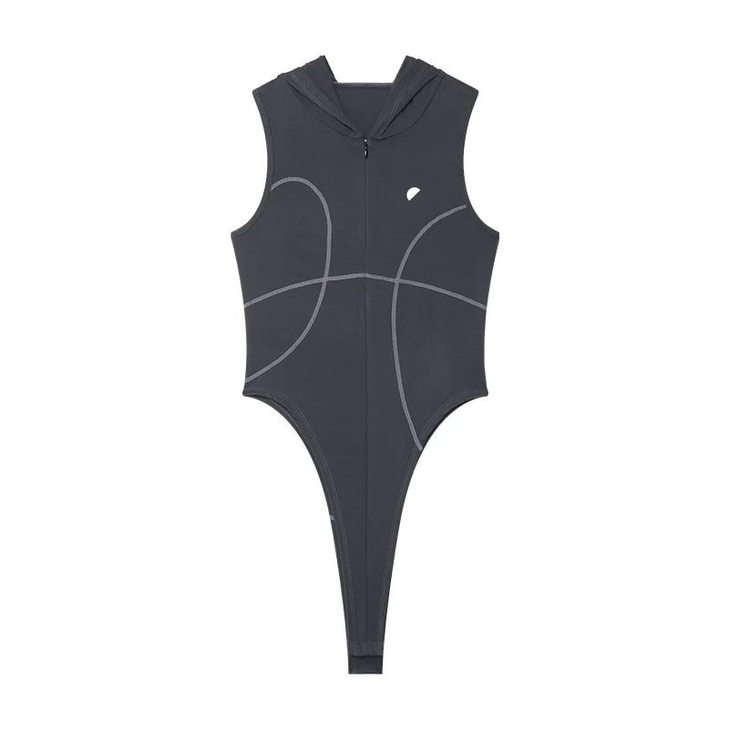 Summer Slim-Fit Sleeveless Hooded Romper T-Shirt
