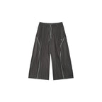 Loose Washed Texture Color-Block Carrot Casual Pants