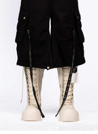 R/F White Architectural Round-Toe Platform Boots