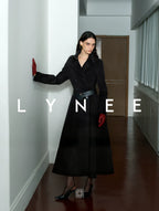 A-Line Hem Waist-Cinching Wool Trench Coat
