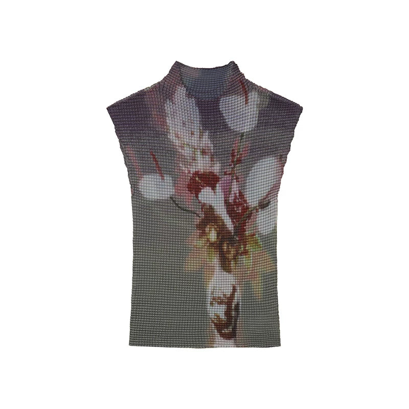 Floral Fitted Cropped Tank Top