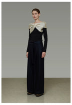 Spliced Off-Shoulder Knit Top