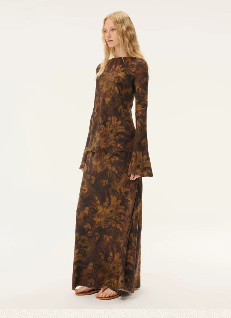 Painterly Print Long Sleeve Top