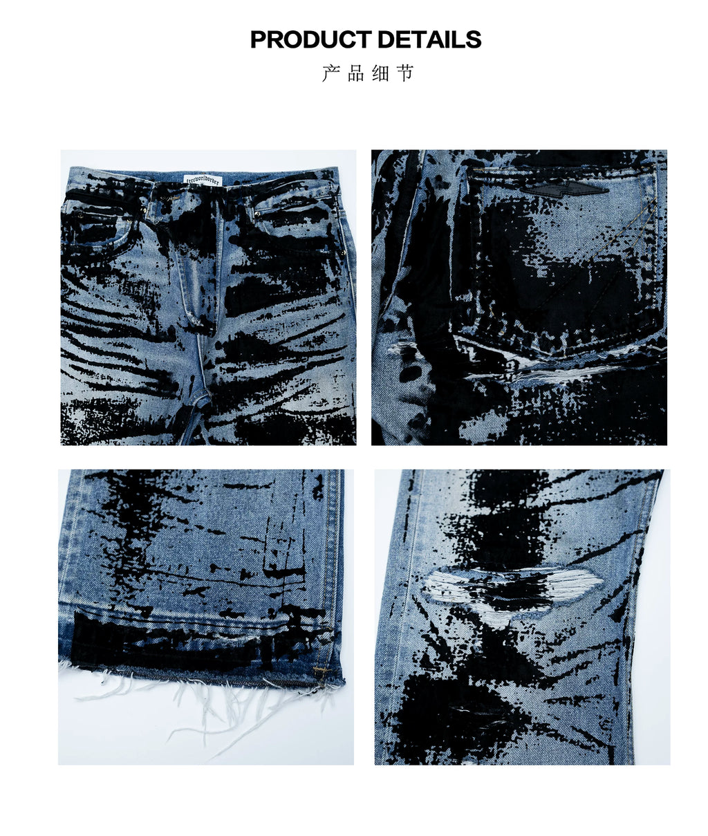 FVVO Flocked Slant Fly Jeans