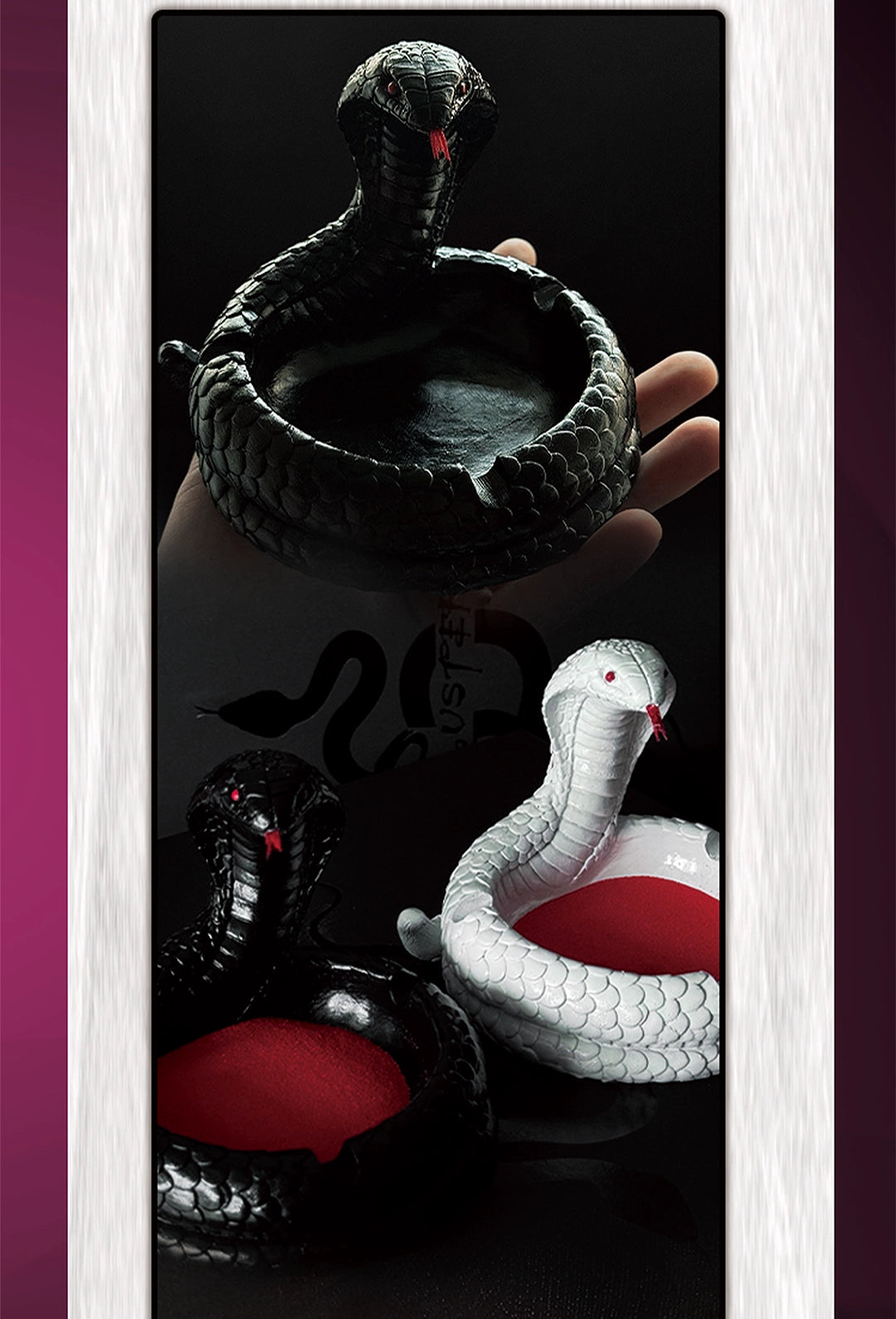 Dark Gothic Black & Red Serpent King Ashtray