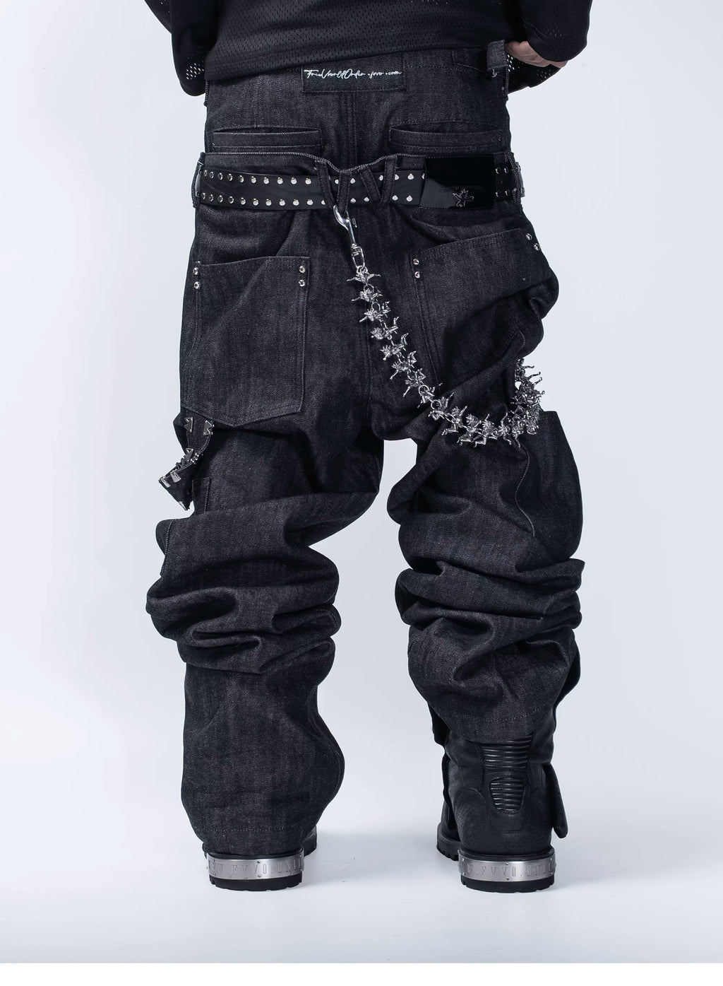 FVVO PunkFreeGuys Patch & Stud Pants