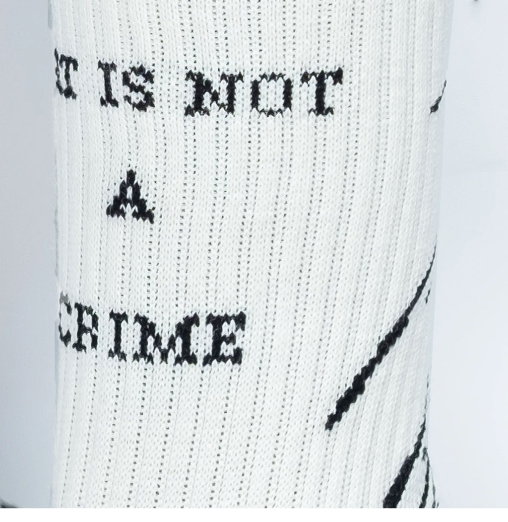 FVVO “ART IS NOT A CRIME” Jacquard Knee-High Socks
