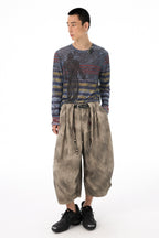 Washed Distressed Crinkled Elastic Waist Cropped Shorts