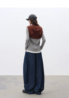Crew Neck Relaxed Fit Layered-Look Striped T-Shirt – Casual Two-in-One Tee