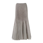 Pleated Mermaid Hem Midi Skirt