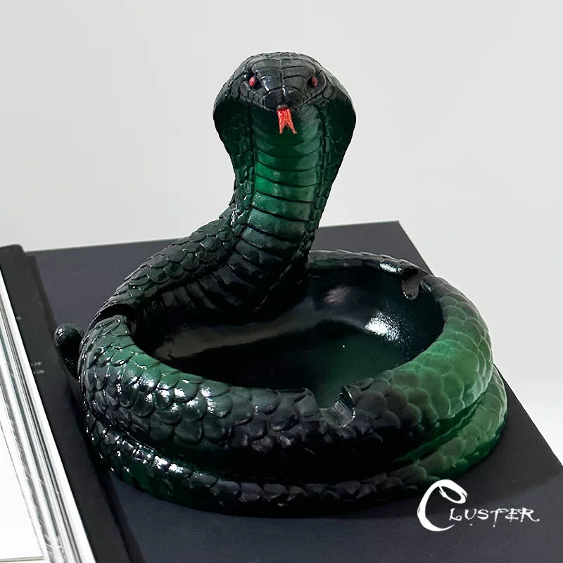 Dark Gothic Black & Red Serpent King Ashtray