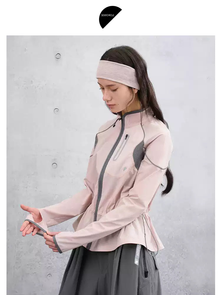Summer Loose Mesh Stand Collar Lightweight Sun Protection Jacket