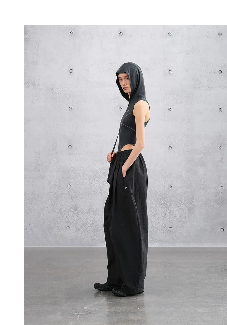Summer Slim-Fit Sleeveless Hooded Romper T-Shirt