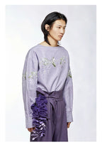 Purple Petal-Shaped High-Waist Loose Shorts