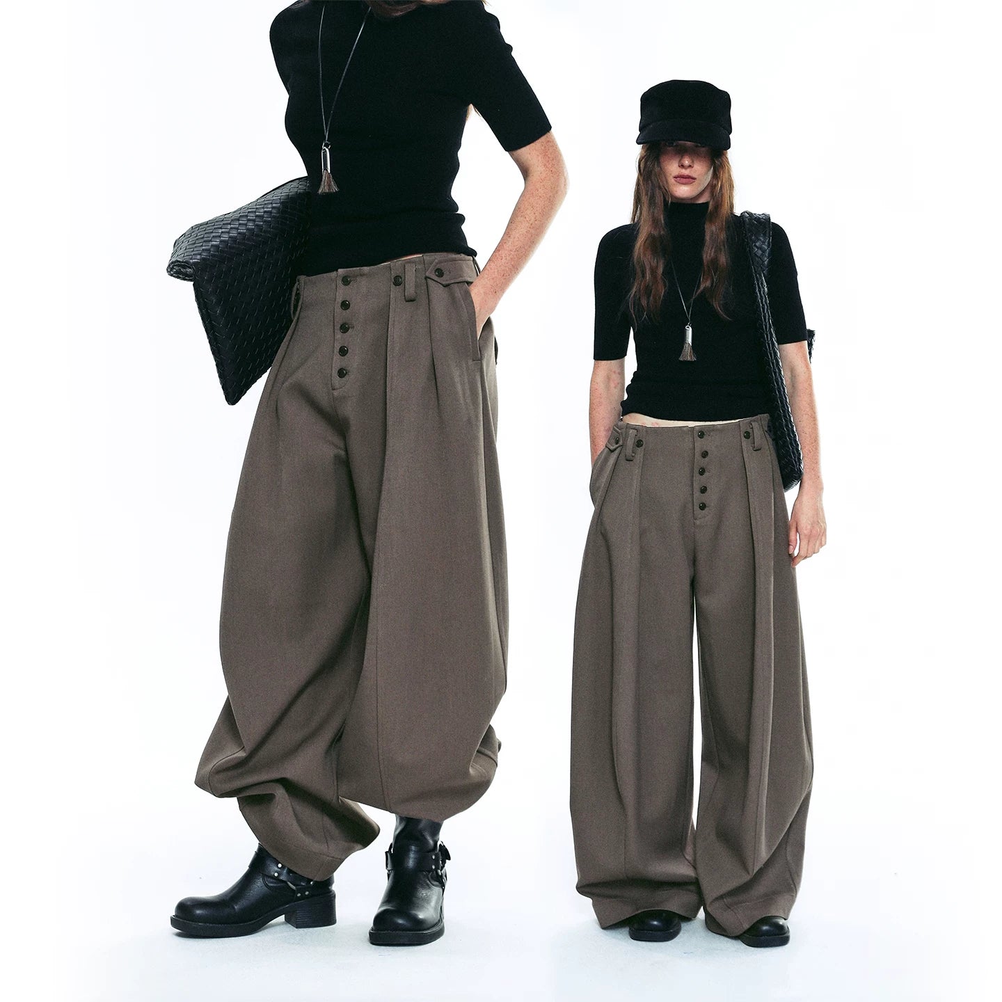 Women’s Striped Loose Wide-Leg Casual Kendo Pants