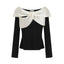 Spliced Off-Shoulder Knit Top