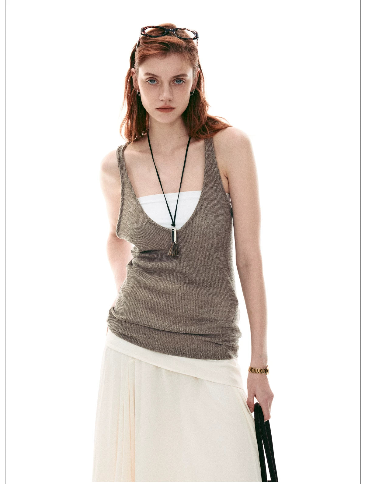 Casual Summer Loose-Fit Contrast Two-Piece Cami Tank Top