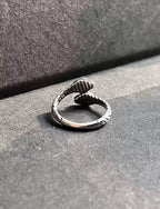 Twin Serpent Silver-Plated Adjustable Ring