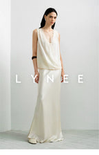 Elegant Satin Fishtail Skirt