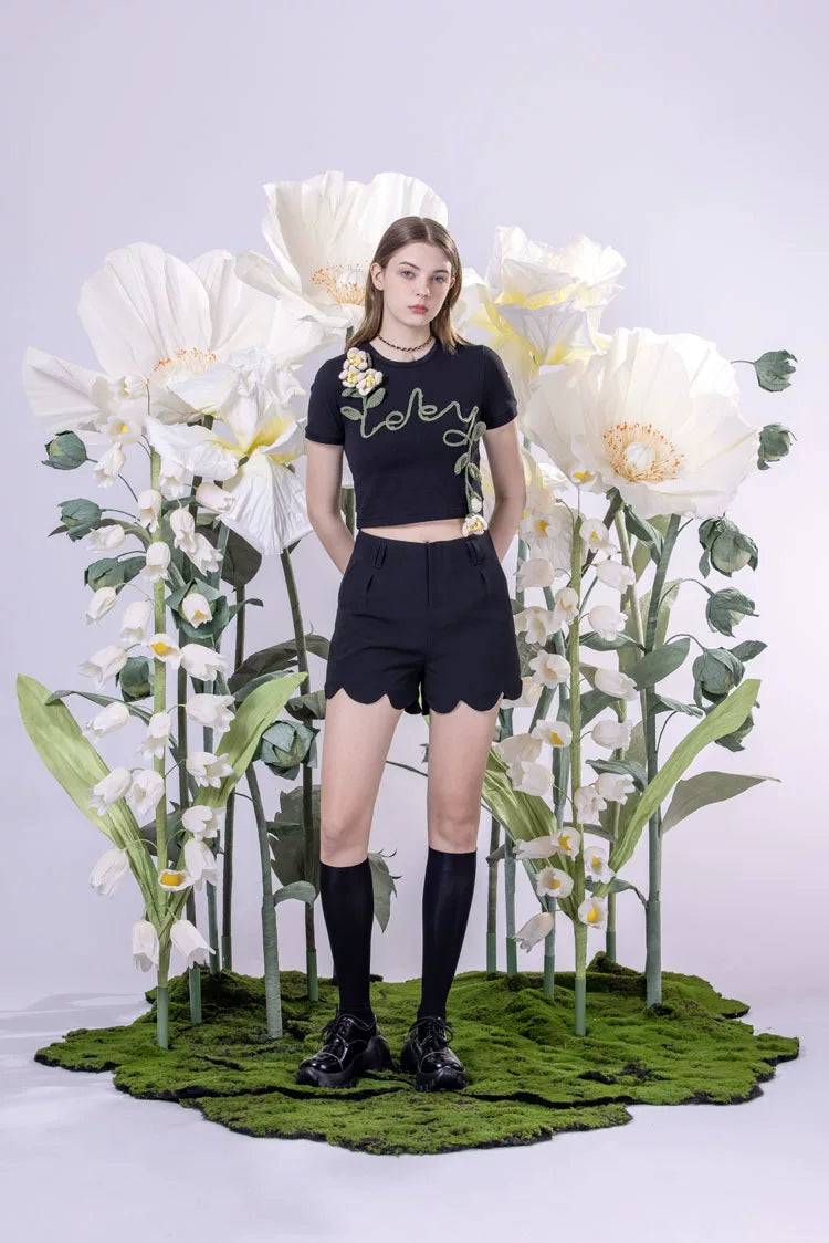 Handmade Crochet Cropped T-Shirt
