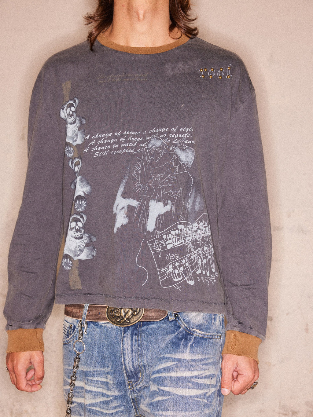 Studded Graphic L-S Tee