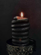 Dark Gothic Coiled Serpent Scented Candle