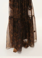 Painterly Print Tiered Sleeveless Dress