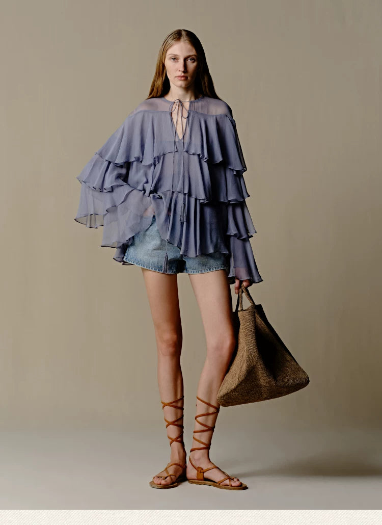 Mulberry Silk Tiered Blouse Secondary image