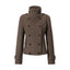 French-Inspired Double-Breasted Wool Twill Cropped Jacket