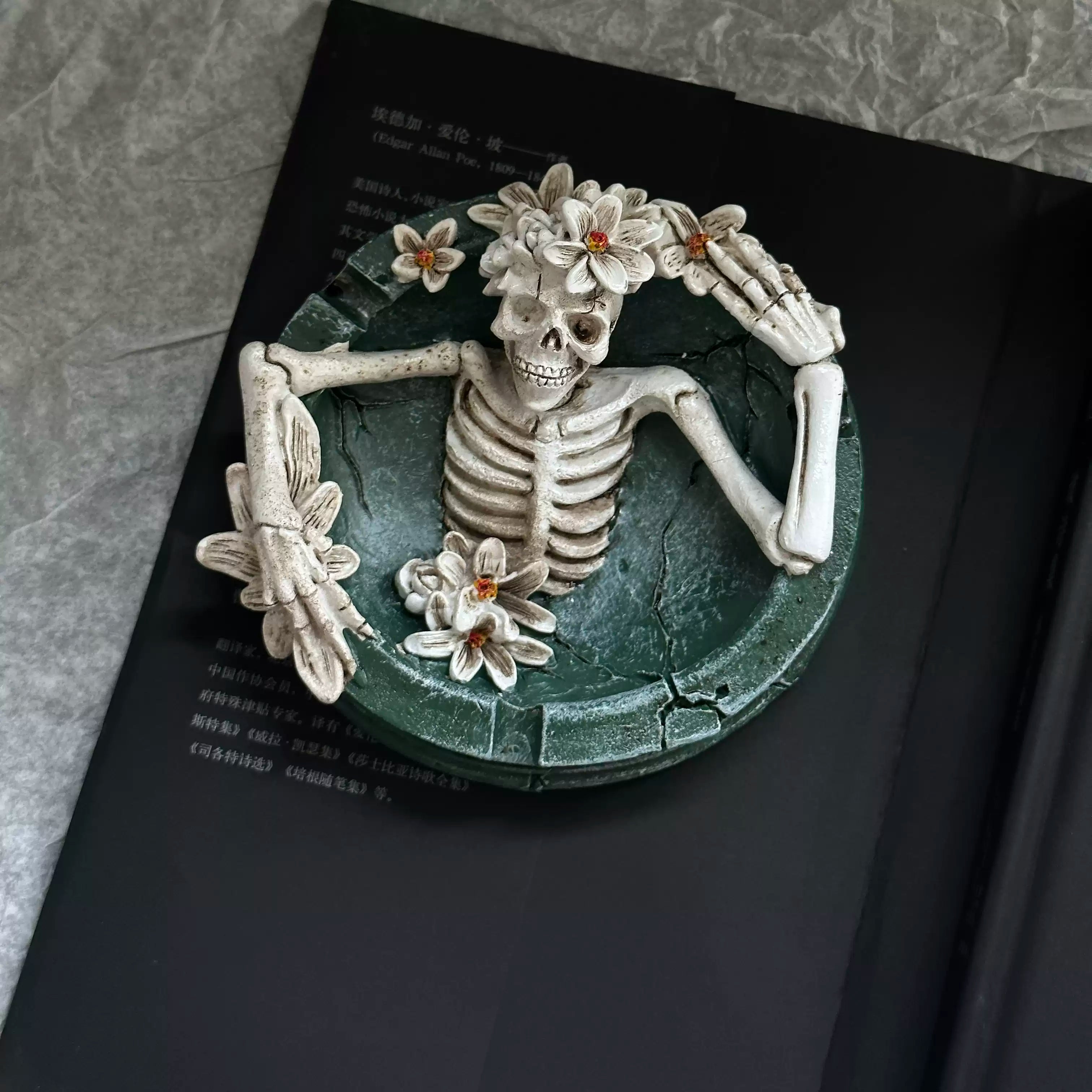 Gothic Punk Reclining Skeleton Ashtray Secondary image